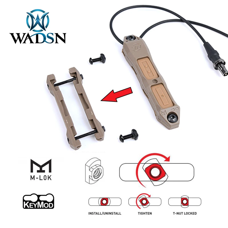 WADSN interruptor de presión dual remoto aumentado para DBAL A2 PEQ15 NGAL Laser/Surefir M600 M300, linterna táctica, botón Weponlight - imagen 5