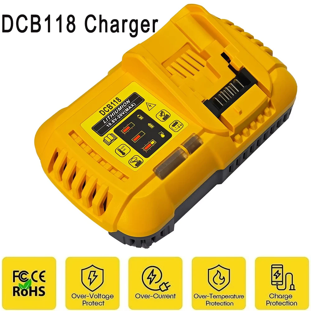 Reemplazo de carga del cargador DCB118 para cargador rápido DeWalt cargador de batería rápido de 18/20V