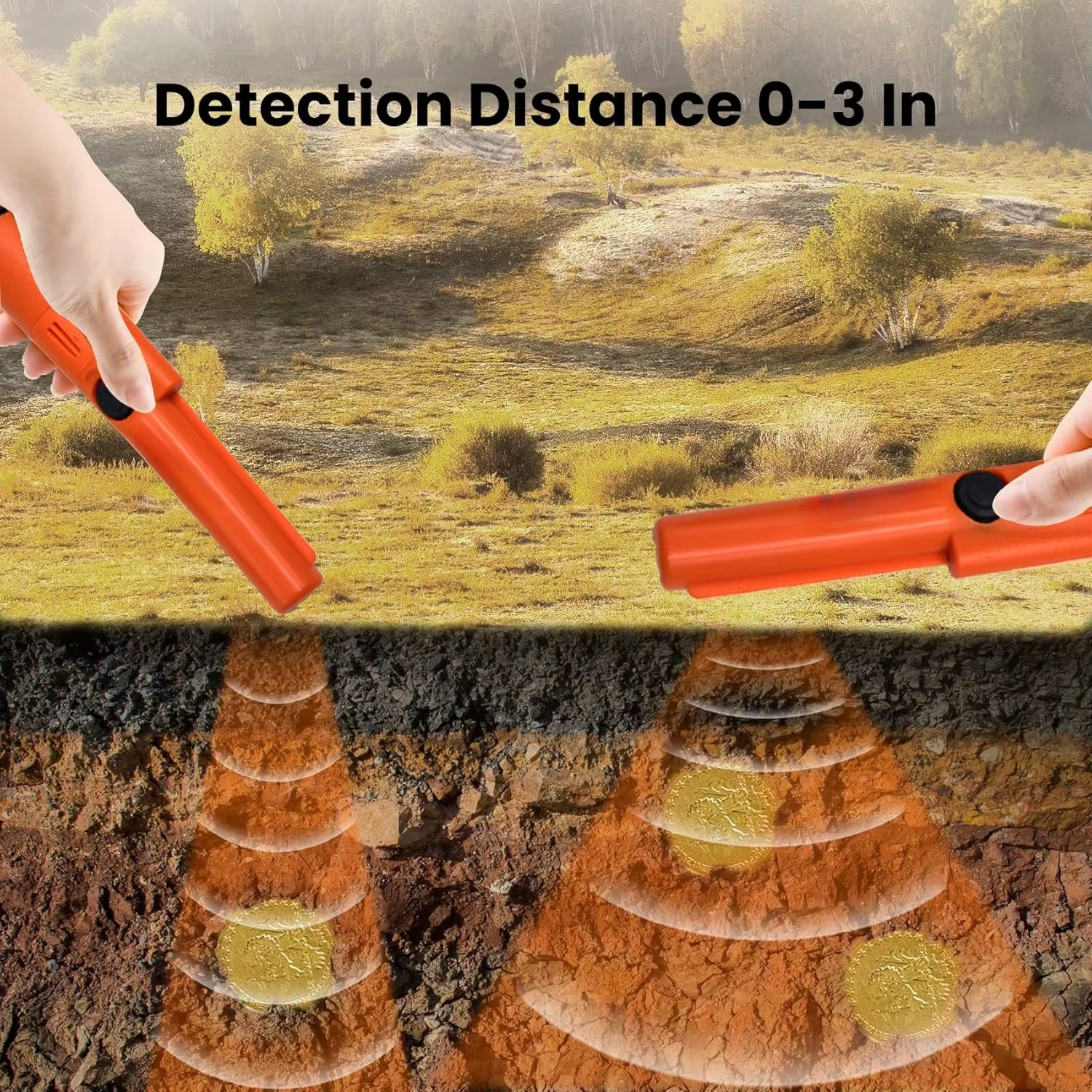 Detector de Metales Manual Sensible con Pulsera para Monedas y Tesoros - imagen 5