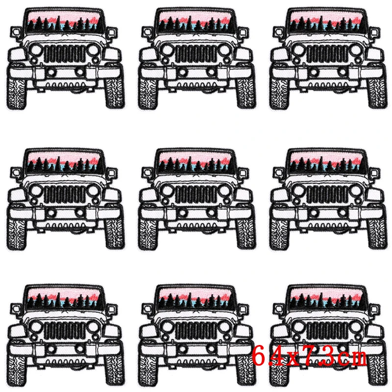 Parche bordado para el coche, pegatinas para planchar en la ropa, aventura al aire libre, 10 unidades por lote - imagen 2