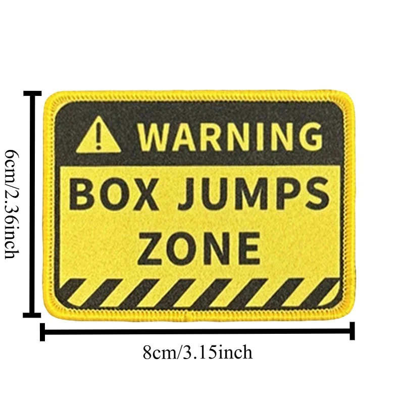 Caja de advertencia JUMPS ZONE parche táctico parches de gancho y bucle brazalete insignia de moral militar Chevron mochila chaleco pegatinas - imagen 2