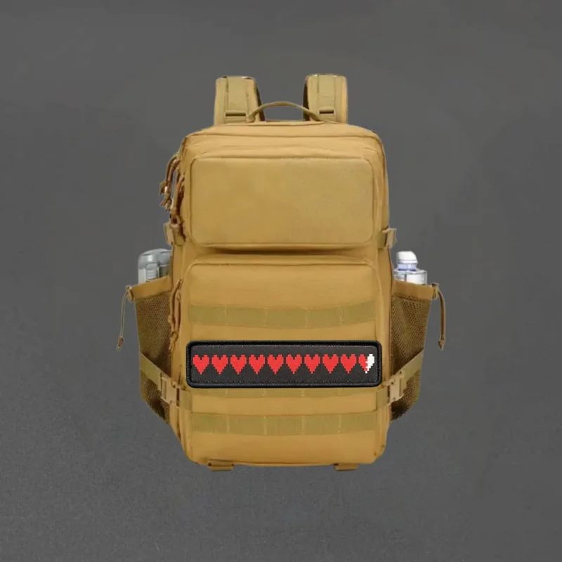 Parche con estampado de corazón de amor de tira larga, chaleco táctico, insignia de moral con gancho y bucle, pegatinas decorativas para mochila, parches para brazalete para ropa