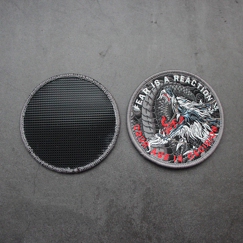 Parche bordado de dragón del zodiaco, brazalete táctico redondo de poder oriental para decoración de ropa y mochila - imagen 4