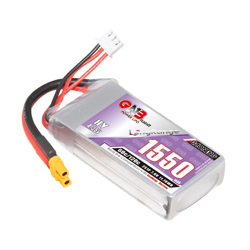 GNB-batería Lipo para coche, camión, Buggy, avión, FPV, Drones, piezas de RC, batería recargable de 1550 V, 2S, 7,6 mAh, HV, 7,6 V, 60C/120C - imagen 4