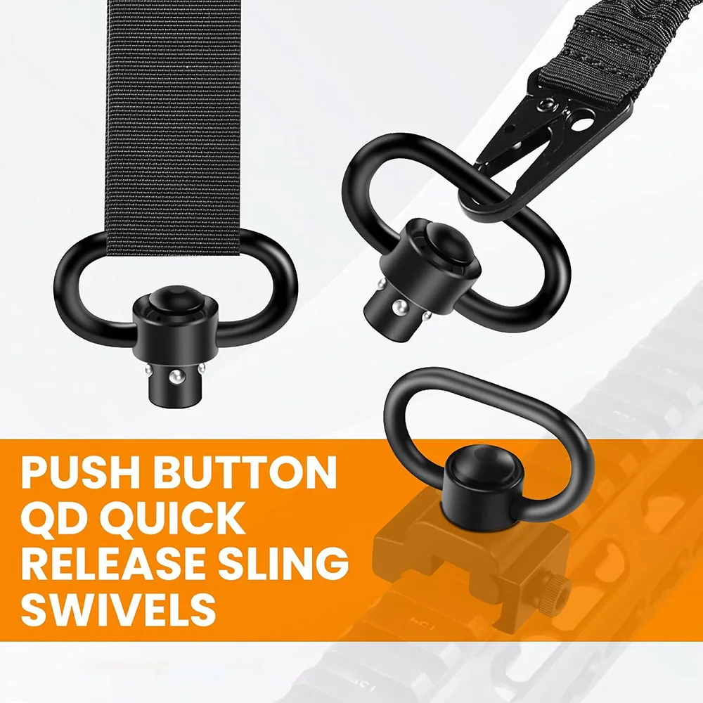 2 uds QD Sling giratorios botón de empuje accesorios de montaje de eslinga de separación rápida accesorio de pistola de hebilla giratoria de eslinga de alta resistencia - imagen 2