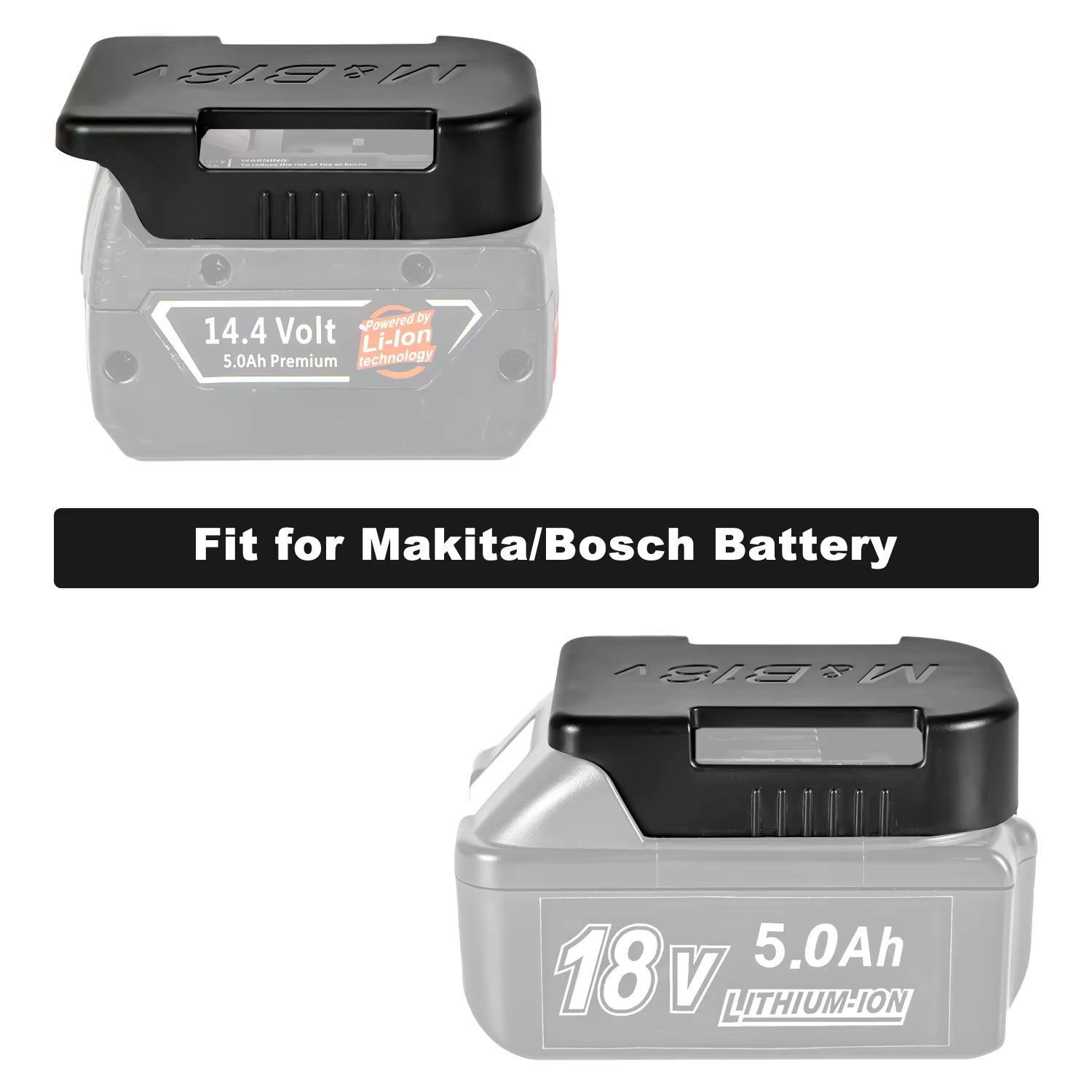 Bosch 18V/Makita 18V soporte para batería con almacenamiento y estuche - imagen 2