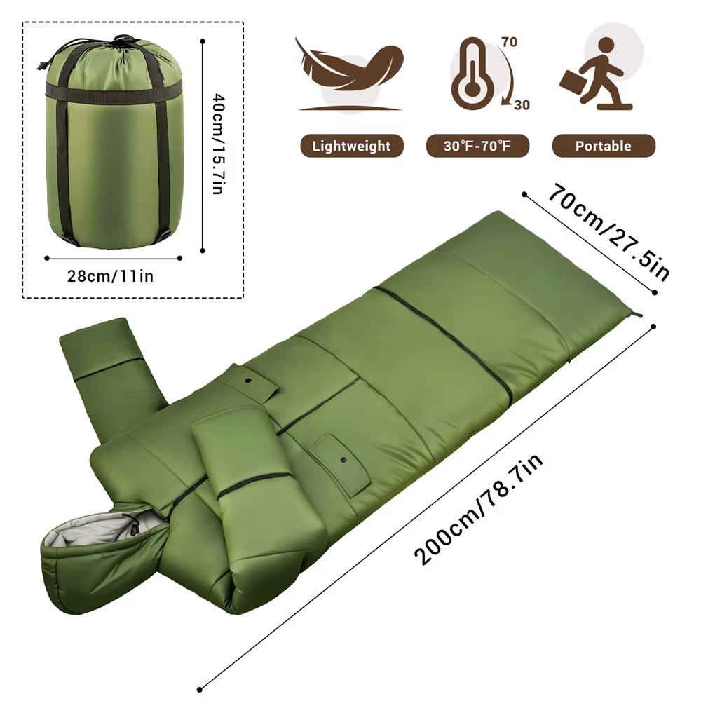 Saco de dormir táctico ligero invierno ripstop para caza y camping - imagen 2