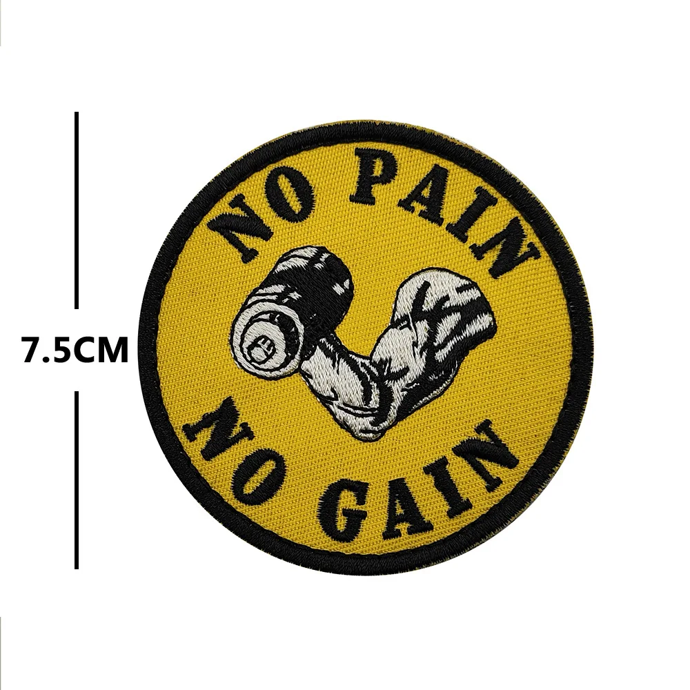 No dolor, No ganancia, trabajo duro, días de descuento en inglés, diversión, frase inspiradora, bordado, pegatina mágica, accesorios de ropa, parches de insignia - imagen 4