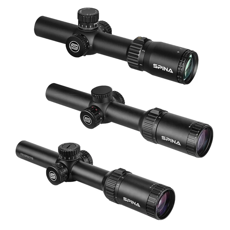 SPINA Optics-mira telescópica FFP/SFP 1-6x24E para caza, mira táctica de 1/2 MOA, iluminante rojo, compatible con AR15.223.556.308 - imagen 2