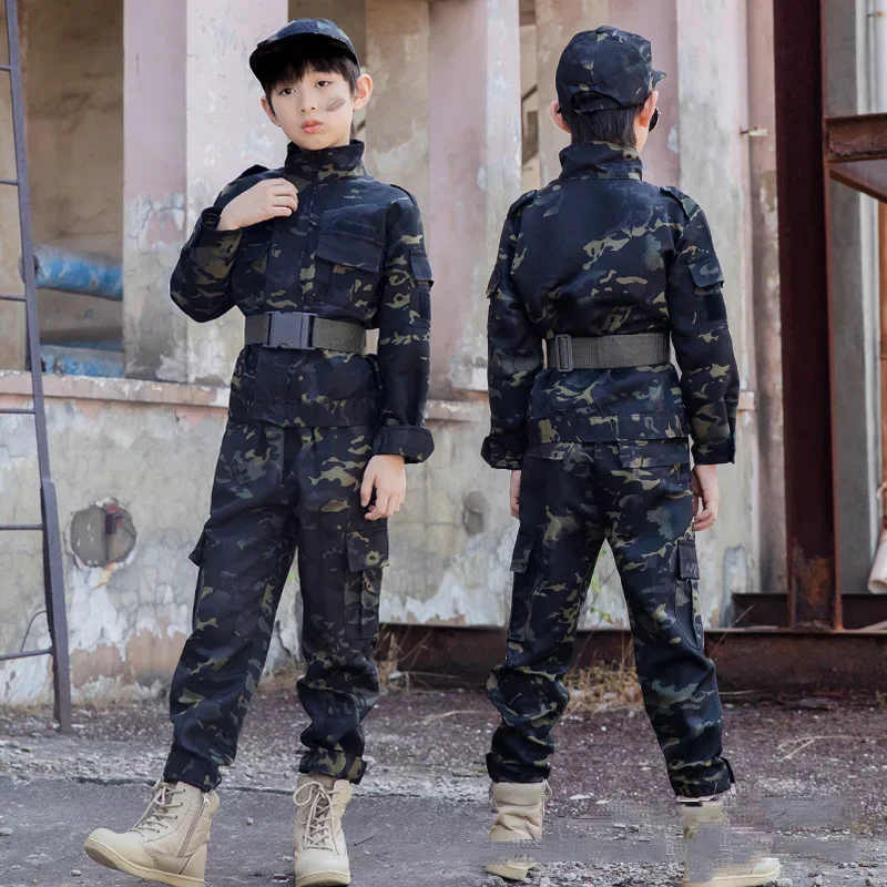 Uniforme camuflaje infantil MOLLE para campamento entrenamiento escolar - imagen 4