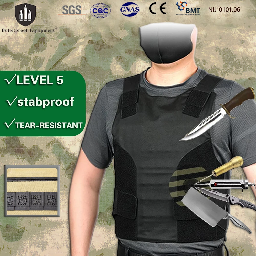 NIJ 0115.00 nivel 5 VPAM chaleco a prueba de puñaladas de fibra de carbono armadura antipuñaladas a prueba de pinchos ropa de carrocería oculta de autodefensa para seguridad - imagen 2