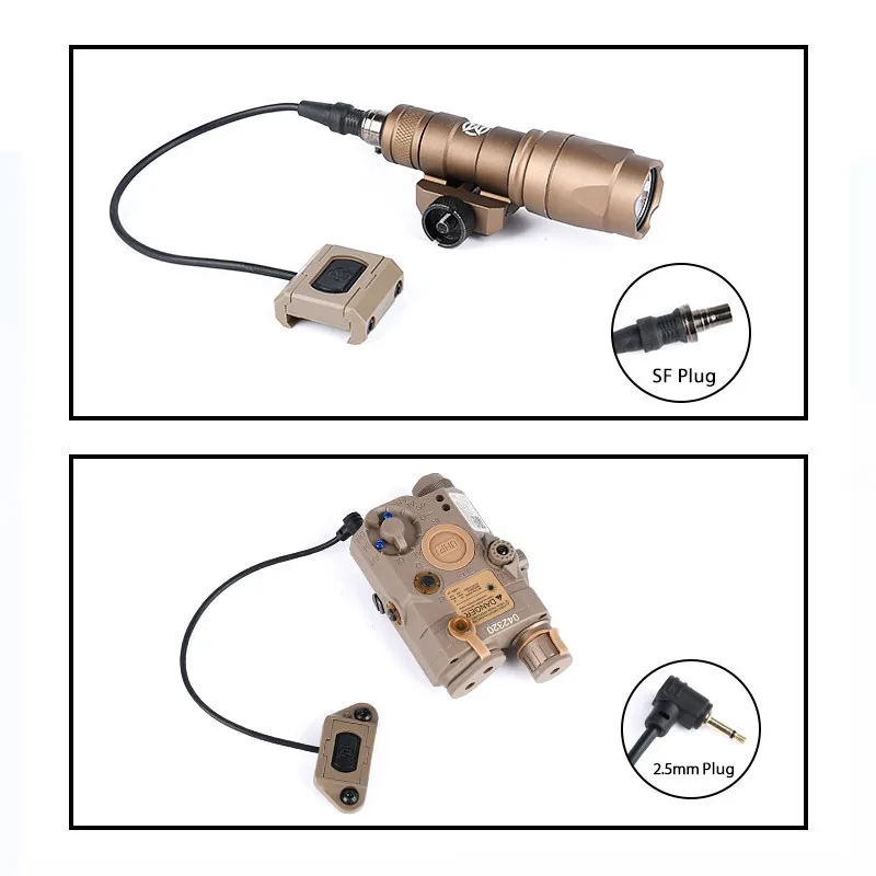 Interruptor de presión remoto ModButton táctico para linterna SF M300 M600, arma de luz DBAL A2 PEQ15 MLok Keymod, accesorios Airsoft - imagen 3