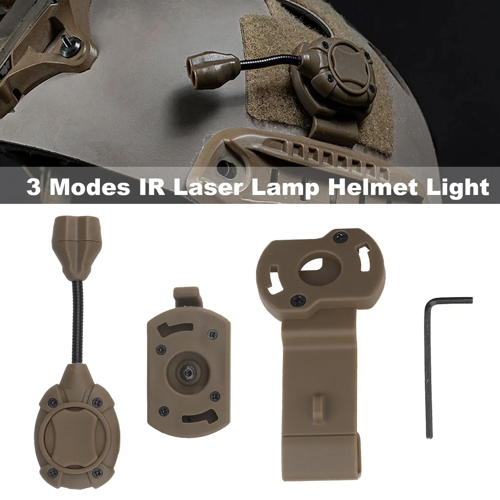 Lámpara láser IR táctica de 3 modos, interruptor de luz para casco, sistema de iluminación Personal, lámpara de carga, caza al aire libre, tiro, cascos de juego de guerra