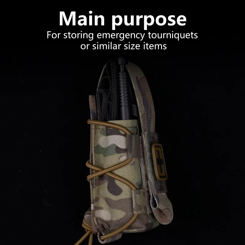 Bolsa de vendaje hemostático universal para exteriores, herramienta vertical abatible y bolsa de almacenamiento de artículos diversos de primeros auxilios, montaje MOLLE - imagen 4