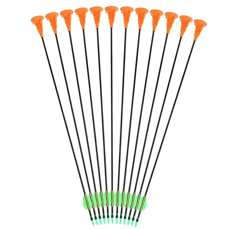 Tiro con arco 6/12 Uds 30 ''flecha con ventosa OD 6mm eje de flecha de fibra de vidrio niños principiantes adolescentes tiro al aire libre juego deportivo práctica flecha - imagen 3