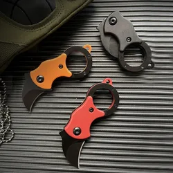 Mini llavero cuchillo de bolsillo de acero inoxidable para acampar, pequeño Mini cuchillo portátil pelador de hoja fija, herramienta EDC múltiple con cadena
