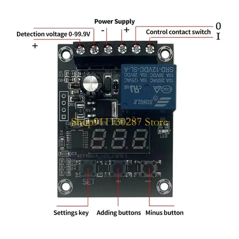 Módulo detección voltaje digital J1HC DC5V 12V 24V con 24 V con circuitos monitor pantalla LED con precisión, - imagen 2