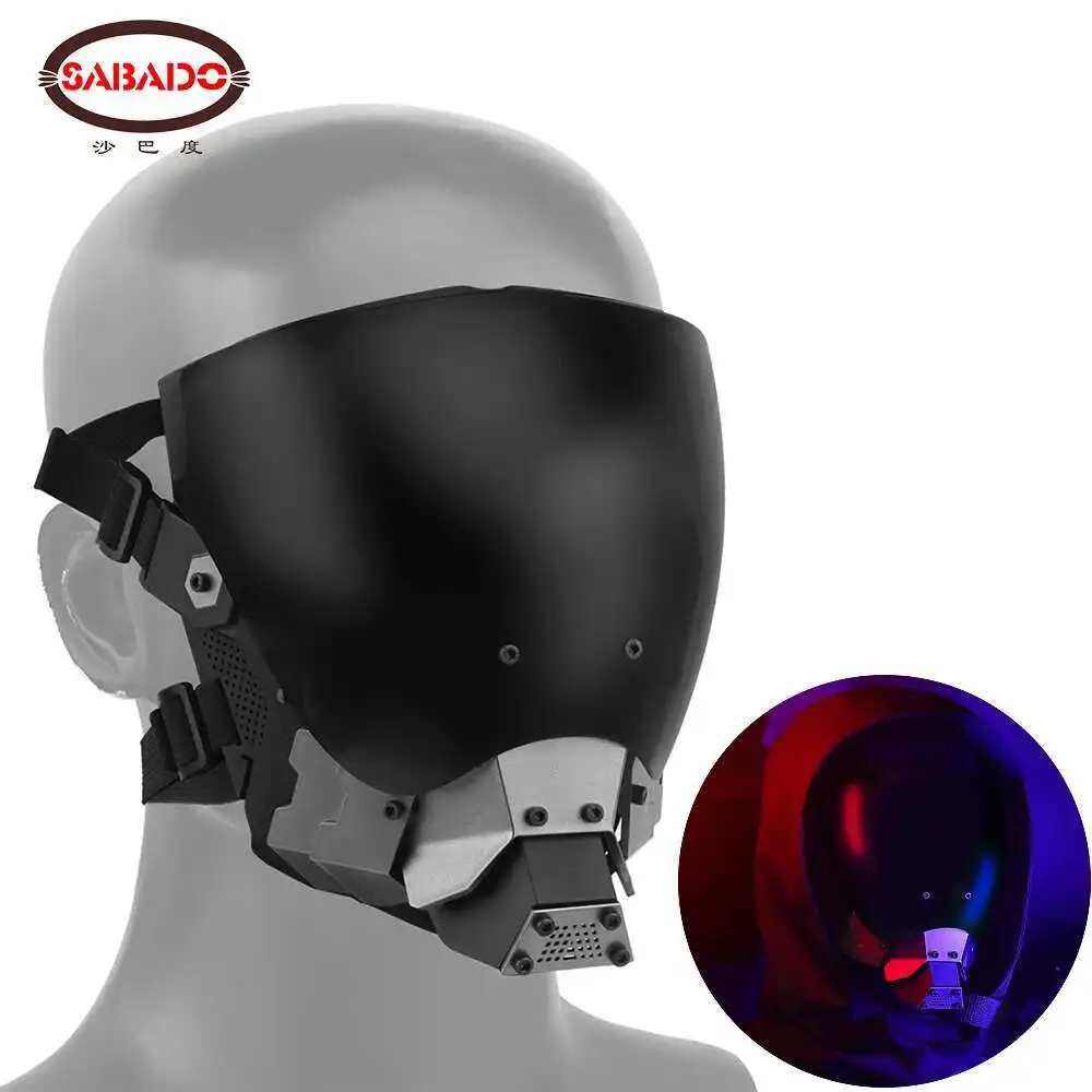 Máscara táctica de media cara Cyberpunk Commander, antiniebla, protección de seguridad para Paintball, equipo transpirable para exteriores, juego de guerra Airsoft CS