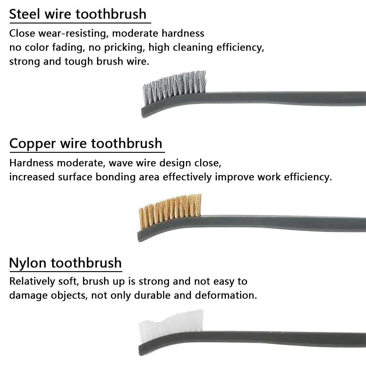 Juego de cepillos de alambre de doble punta, herramienta de limpieza de cepillo de nailon de acero inoxidable, pulido, Glock 17 19, Taurus G2c, 3-16 Uds. - imagen 4