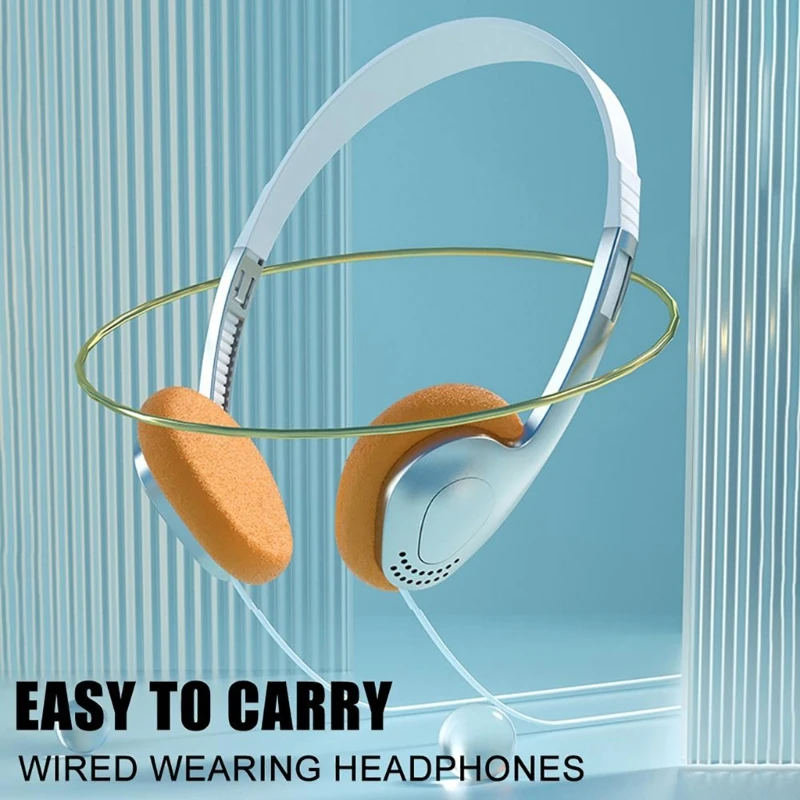 Vintage Headset Earphones Game Headphone OverHead Earbuds Supports 3.5mmAUX Comfortable and Stylish K1KF