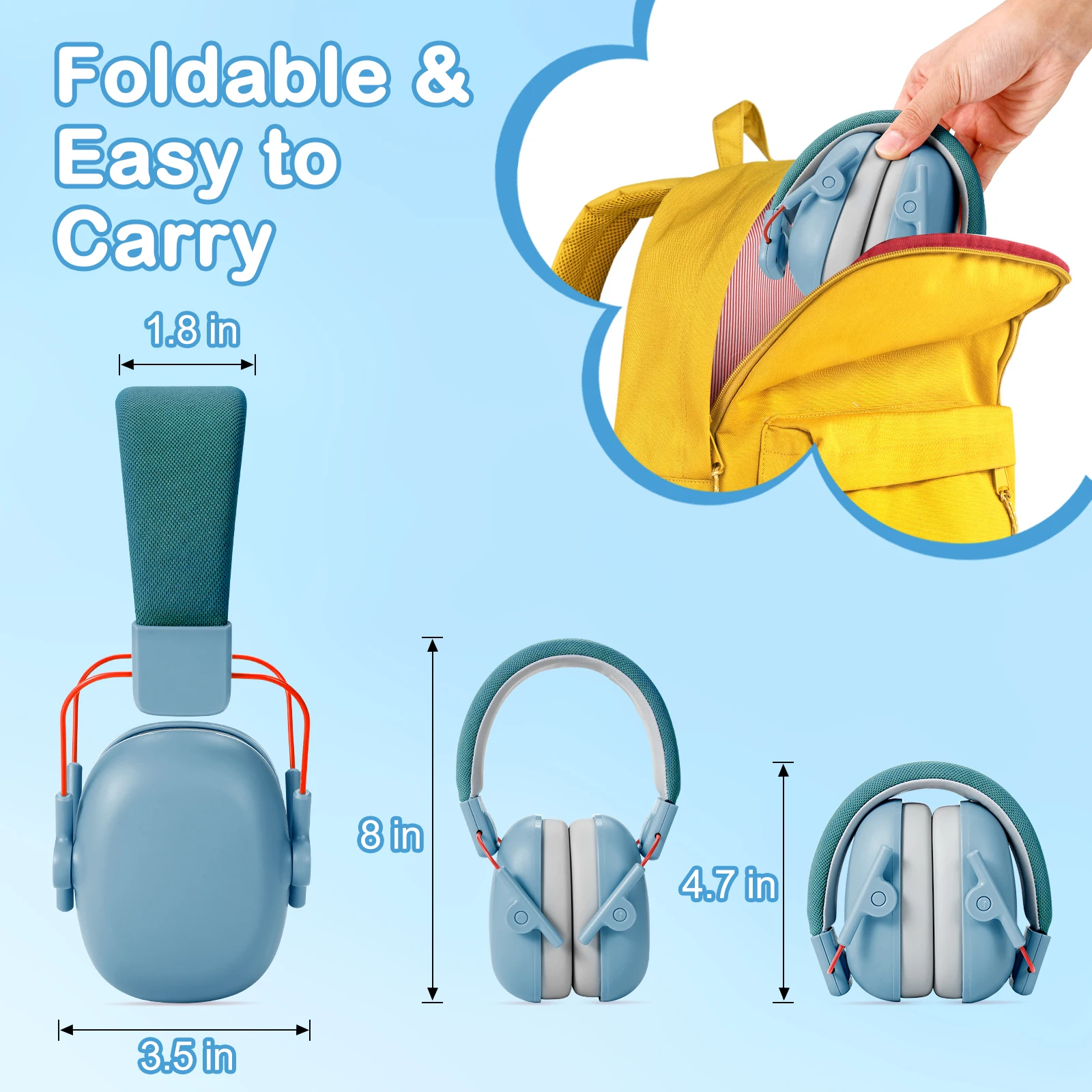 YHKEMA Protección auditiva mejorada para niños, auriculares con cancelación de ruido, protección para bebés, reducción de ruido - imagen 4