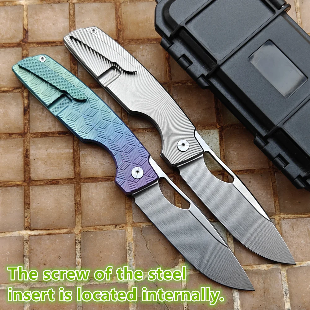 JUFULE Cuchillo plegable EDC titanio 154CM – Táctico exteriores - imagen 4