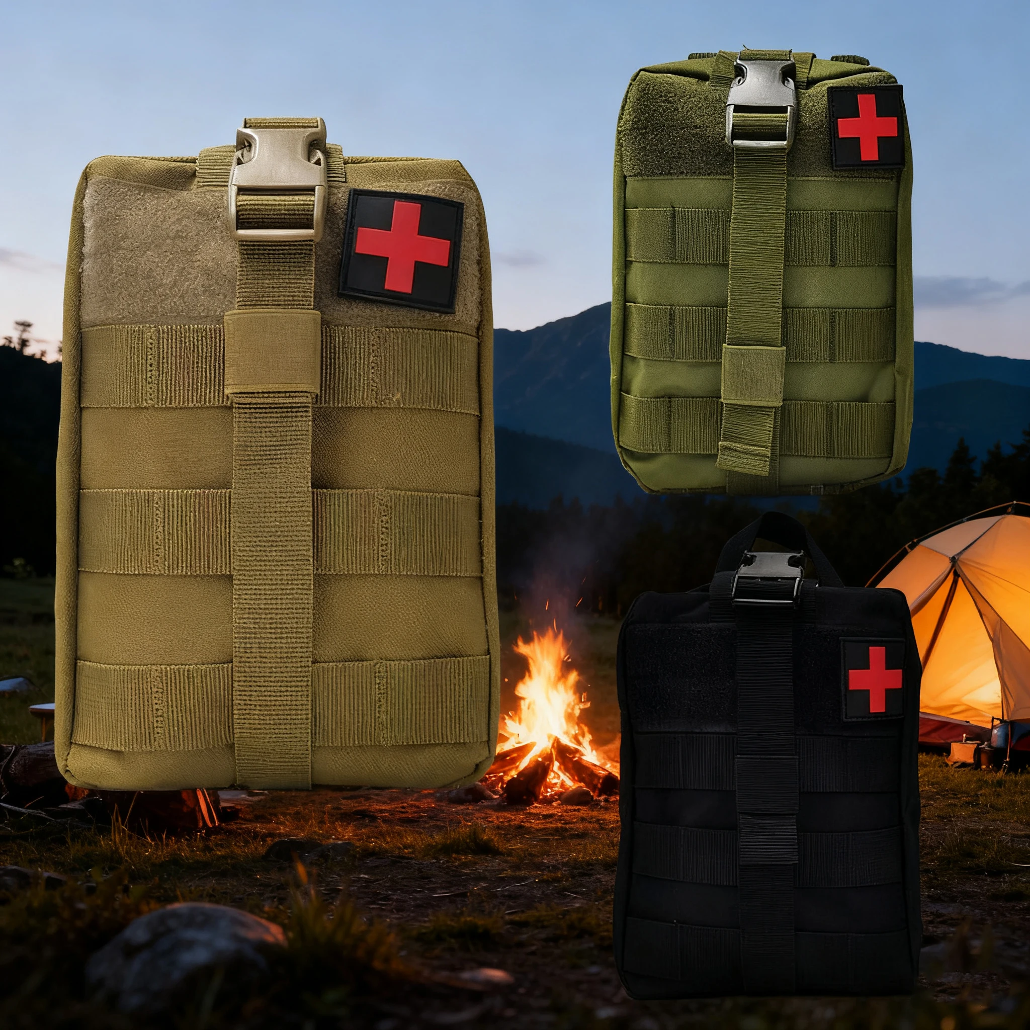 Bolsa de supervivencia para exteriores, caja médica para exteriores, bolsa SOS de gran tamaño, bolsa de primeros auxilios para exteriores, Kit médico, bolsa Molle EMT de emergencia