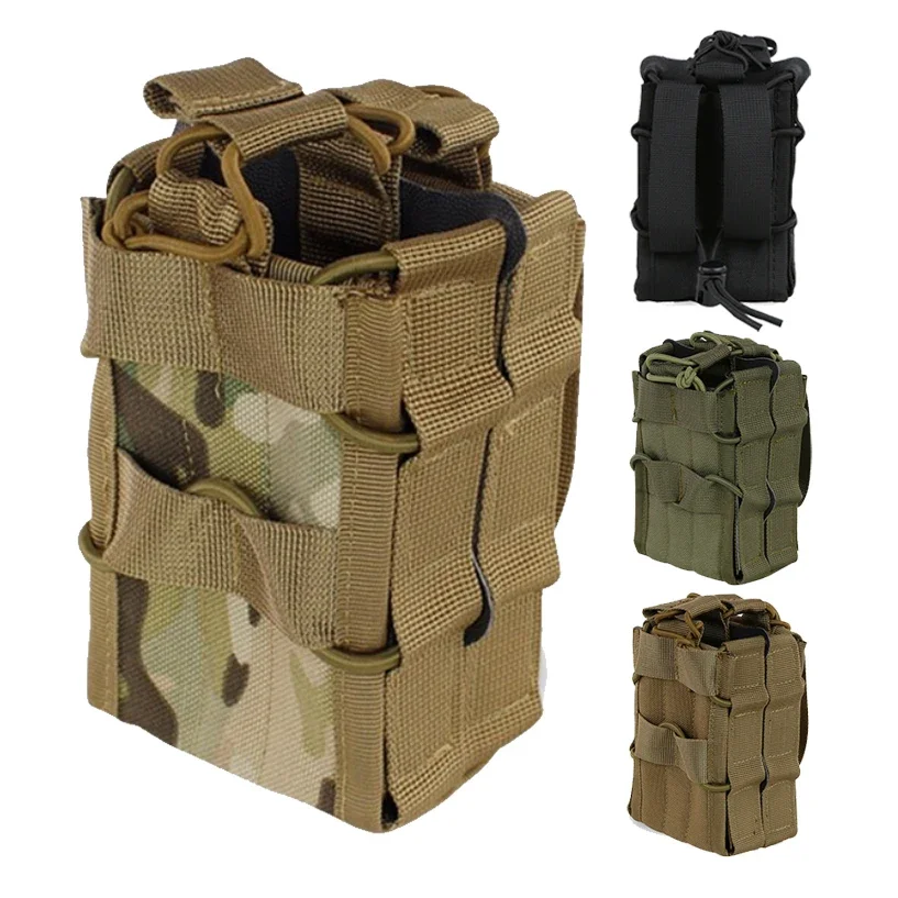 Bolsa molle para cargador de Rifle doble, soporte Molle Mag de 5,56mm, para M4, AK47, AR15, equipo de caza - imagen 2
