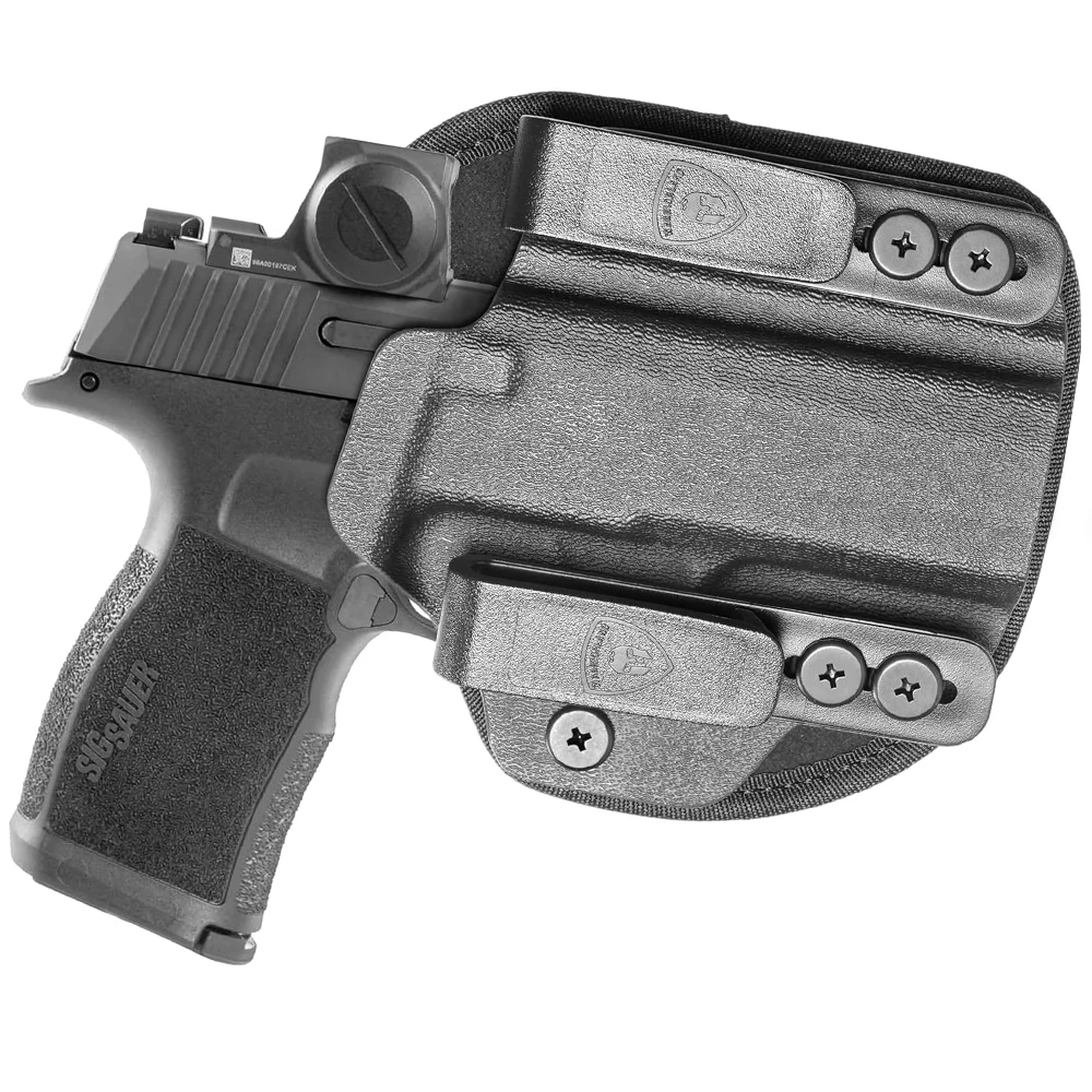 Funda Sig P365 táctica híbrida Kydex-nailon bozal abierto CCW RH