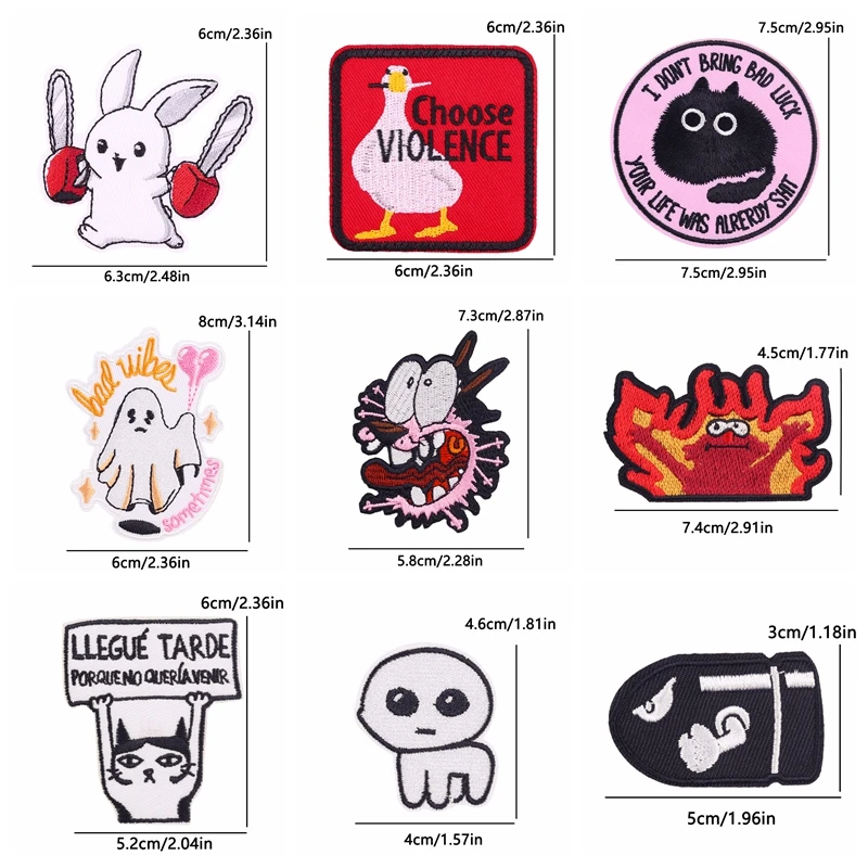 5 unids/lote gato pato conejo parche dibujos animados/animales parches bordados para coser ropa DIY sombreros Jeans chaquetas pegatinas bordadas - imagen 4