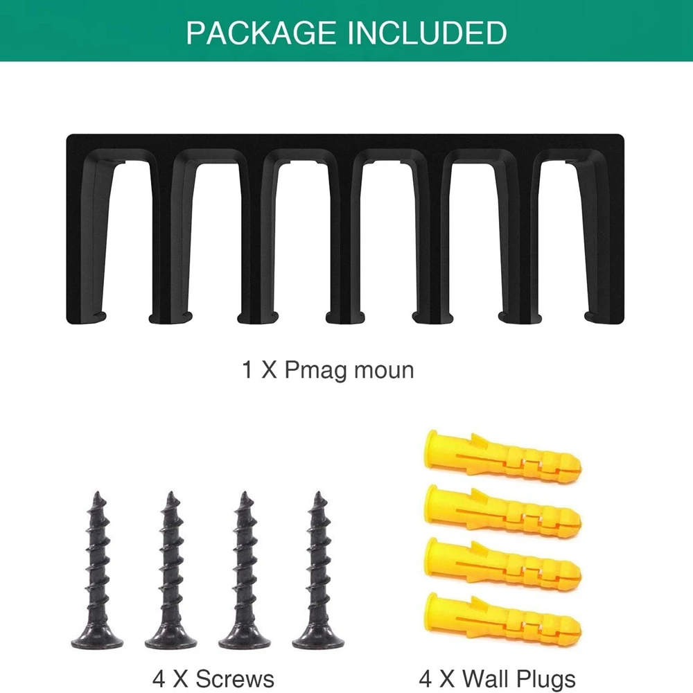 Soporte de seguridad montado en la pared con 6 ranuras, estante de almacenamiento estándar, soporte de exhibición, soporte para revistas de montaje en pared, soporte táctico con Clip para munición - imagen 4