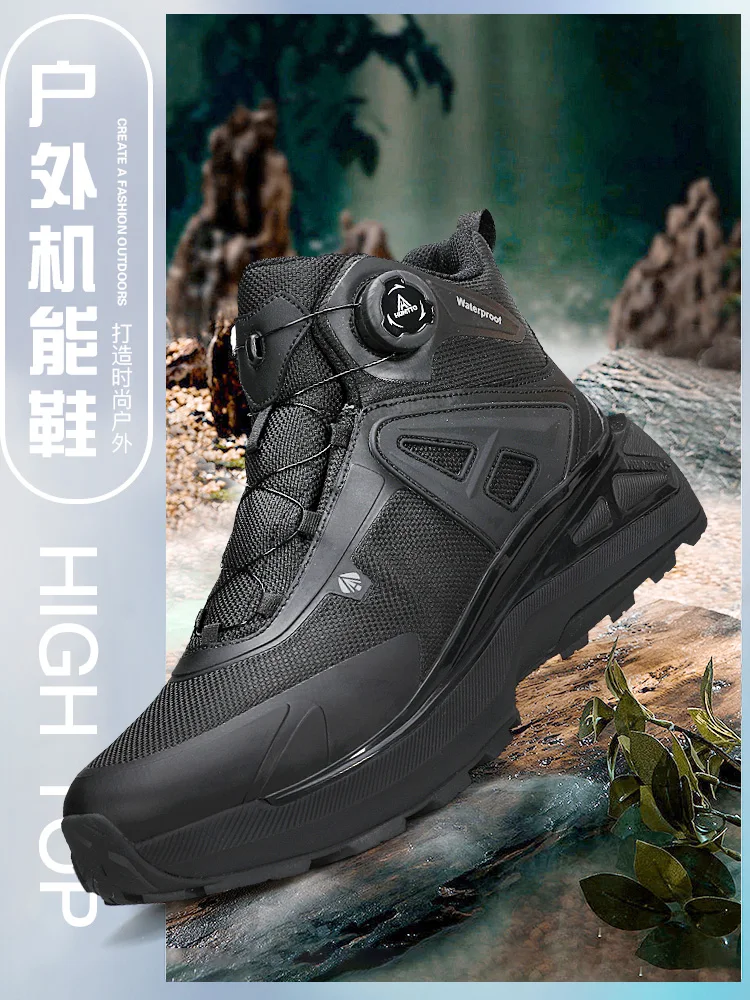 Zapatos de senderismo HUMTTO, botas de trekking para hombre, botas de caza impermeables, tobillo táctico de combate en el desierto, zapatillas de deporte cálidas para caminar y viajar - imagen 4