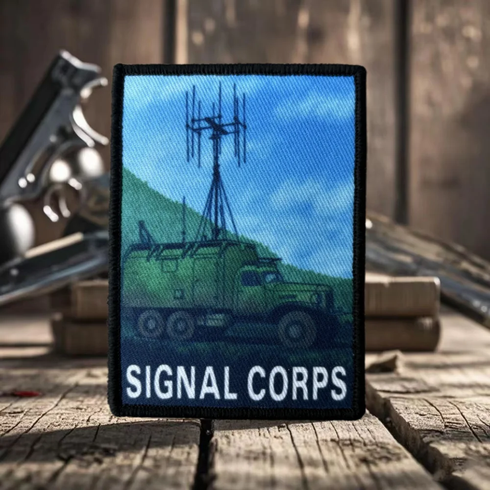 Parche impreso "Signal Corps", insignia de moral táctica con gancho y bucle, parches militares, brazalete, ropa de Chevron, pegatinas para mochila