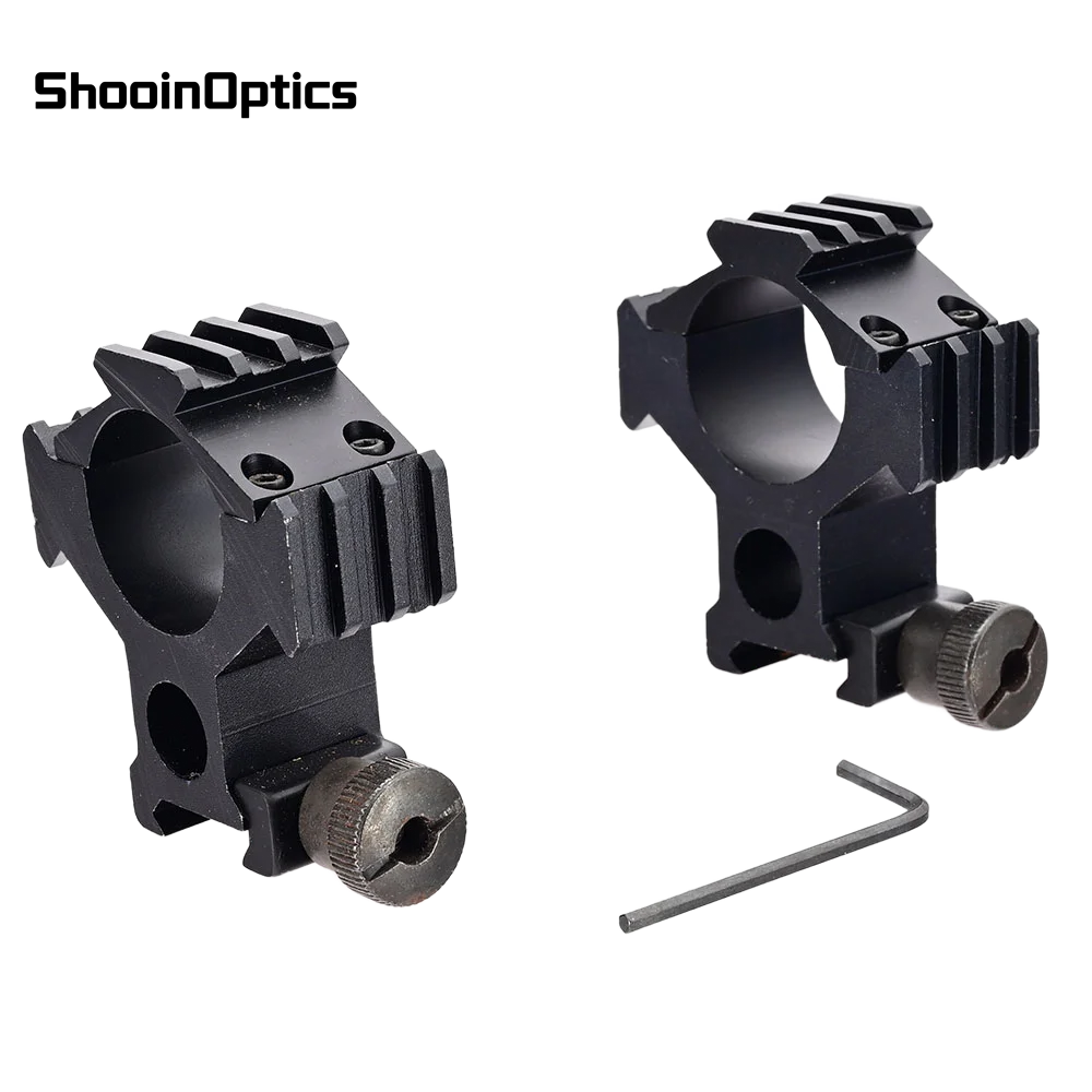 Anillos de montaje de alcance táctico de aluminio, Base de riel de 20mm, soporte de óptica duradero para miras de Rifle de caza - imagen 5