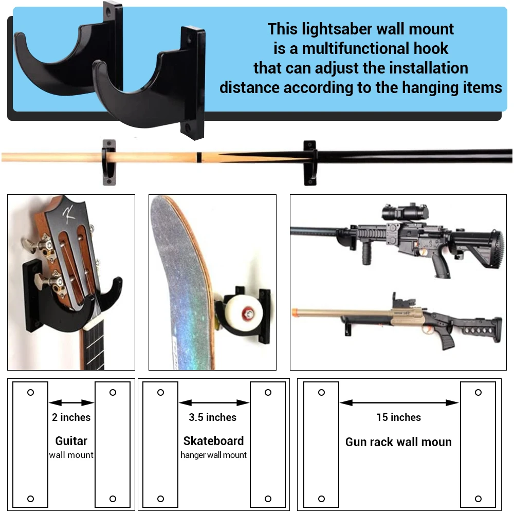 Estante para pistola montado en la pared, gancho de suspensión acrílico, soporte de exhibición para pistola, soporte para Rifle, soporte para espadas, lazos, soporte de almacenamiento para pistolas - imagen 3