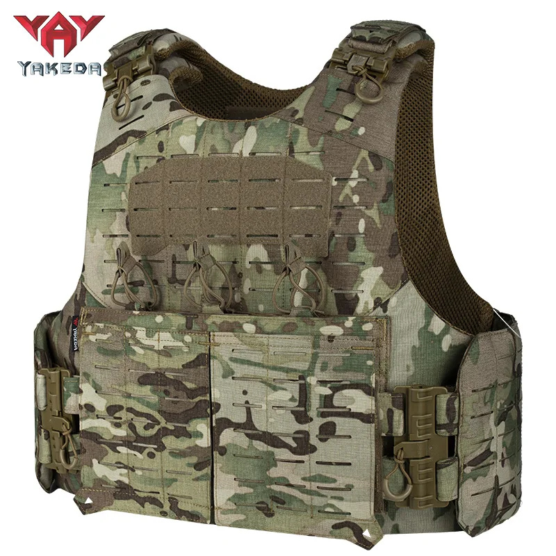 Yakeda-Chaleco de caza 1000D, sistema Molle de corte láser Modular de liberación rápida, táctico, con doble Triple bolsa para cargador - imagen 2