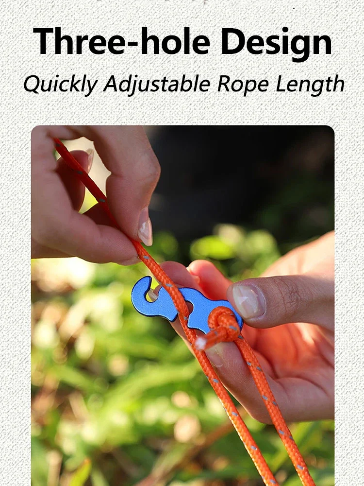 Hebilla de cuerda ajustable para tienda de campaña, hebilla de cuerda de viento tipo S de aluminio, resistente, accesorios para tiendas de campaña al aire libre, 5/10 Uds. - imagen 4