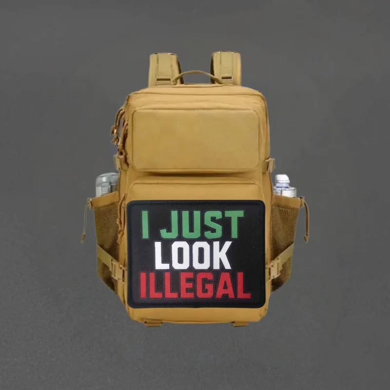 Parche con estampado I Just Look Illegal, chaleco táctico, insignia de moral con gancho y bucle, pegatina decorativa para mochila, parches para brazalete para ropa