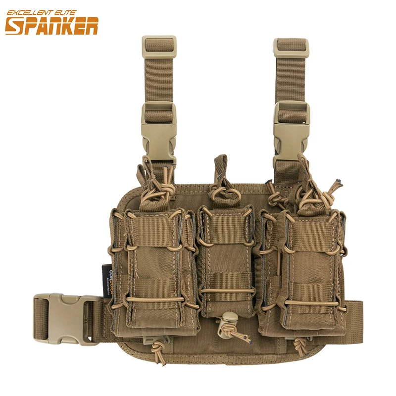 Panel Universal de pierna caída con bolsa para pistola, combinación de plataforma de muslo, Panel táctico MOLLE para caza y Paintball, juego de bolsas Mag - imagen 4