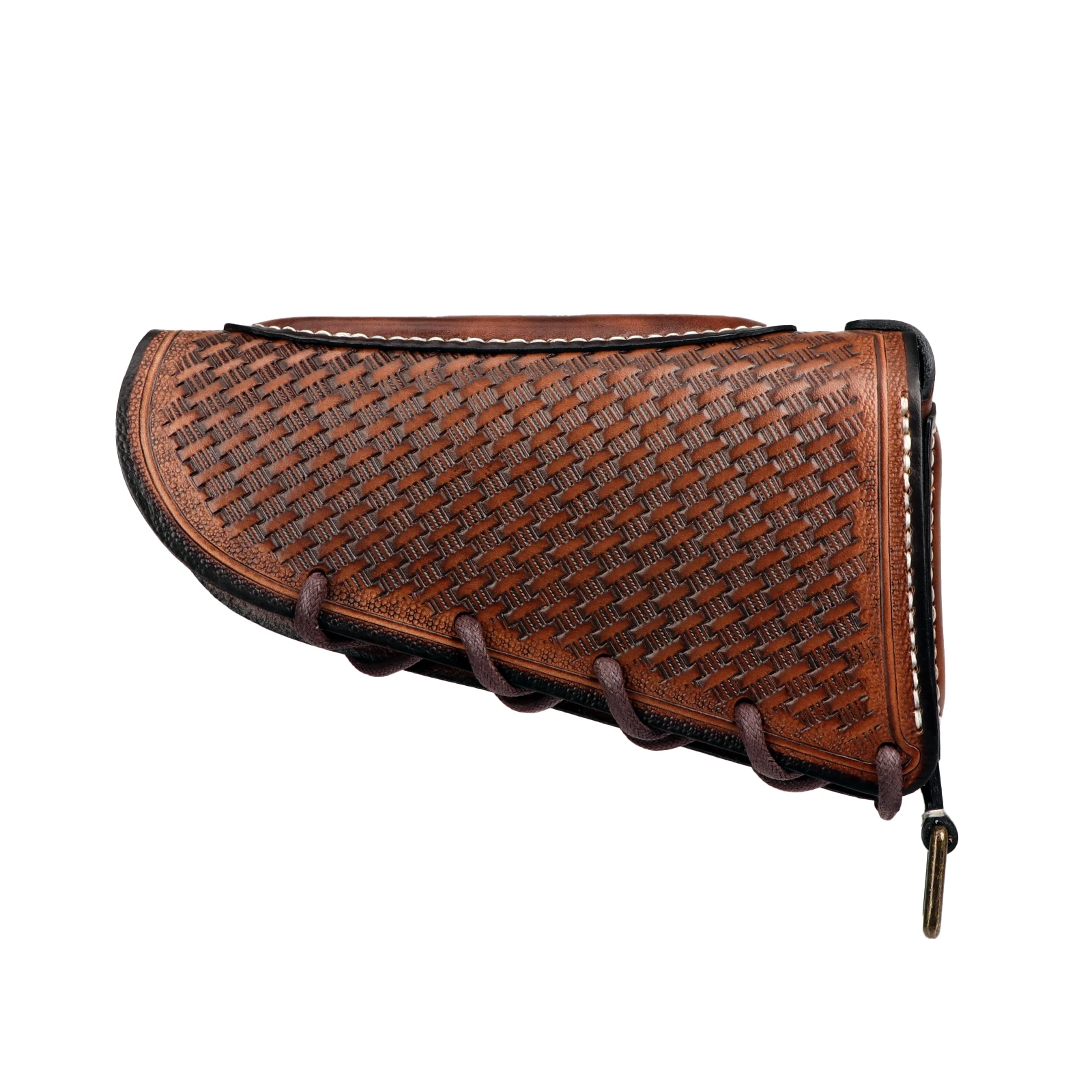 Tourbon-paleta de cuero para pistola, elevador para reposa mejillas con almohadilla de neopreno extraíble, cierre de cuerda, accesorios de caza marrones ajustables - imagen 5