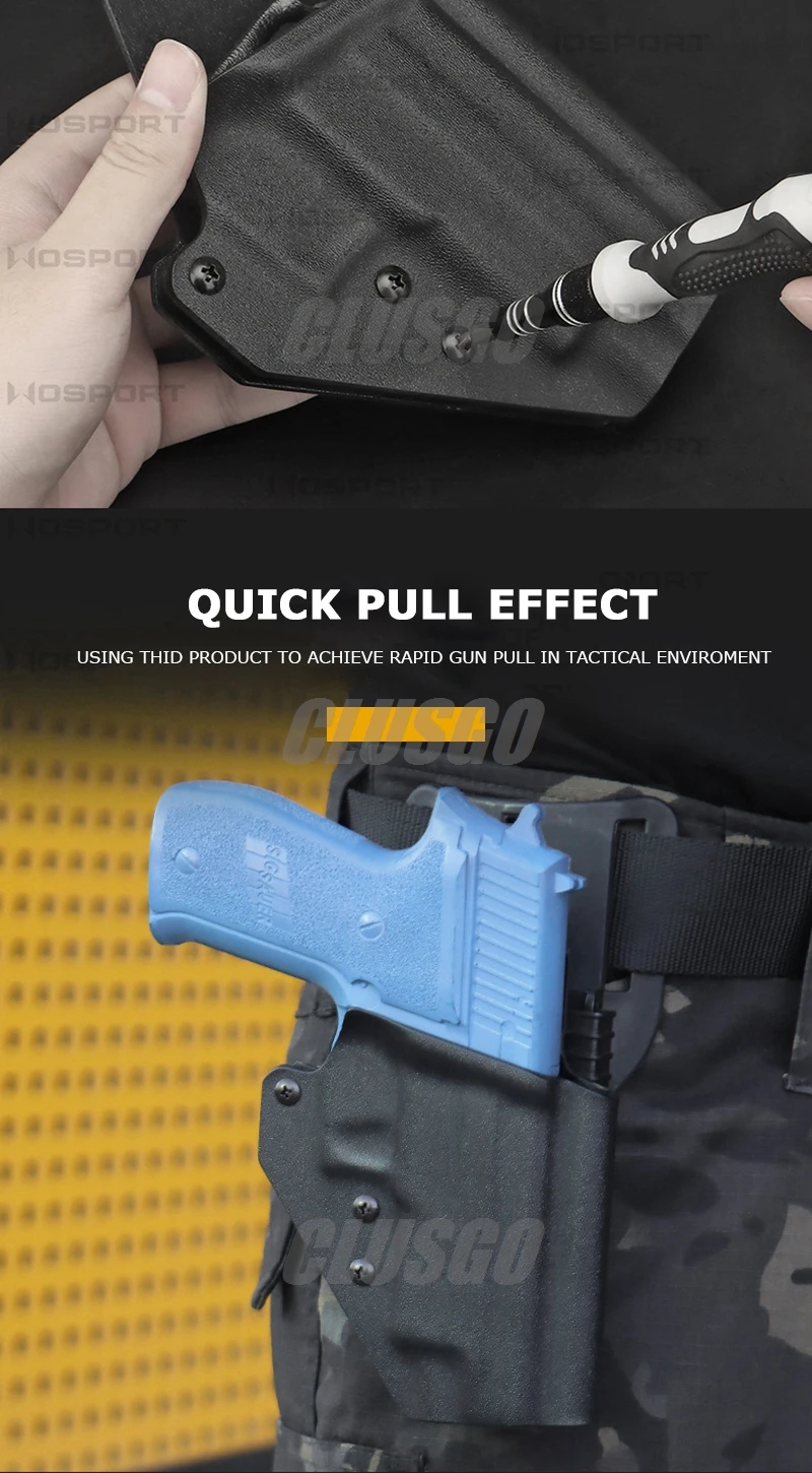 Ángulo de extracción de la funda Kydex