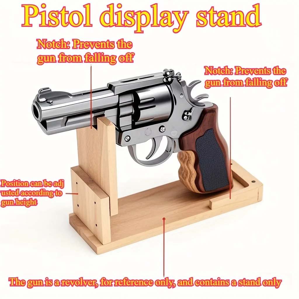 Exhibición de pistola ajustable de madera hecha a mano, textura de madera Natural Stan, estante de pistola duradero para cazar tiendas de armas, entusiastas de las armas de fuego - imagen 2