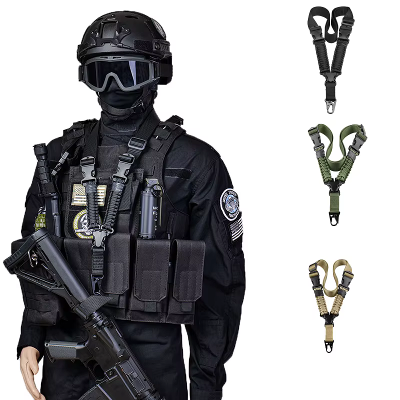 Eslinga rifle nailon – Correa hombro ajustable Airsoft y caza - imagen 2
