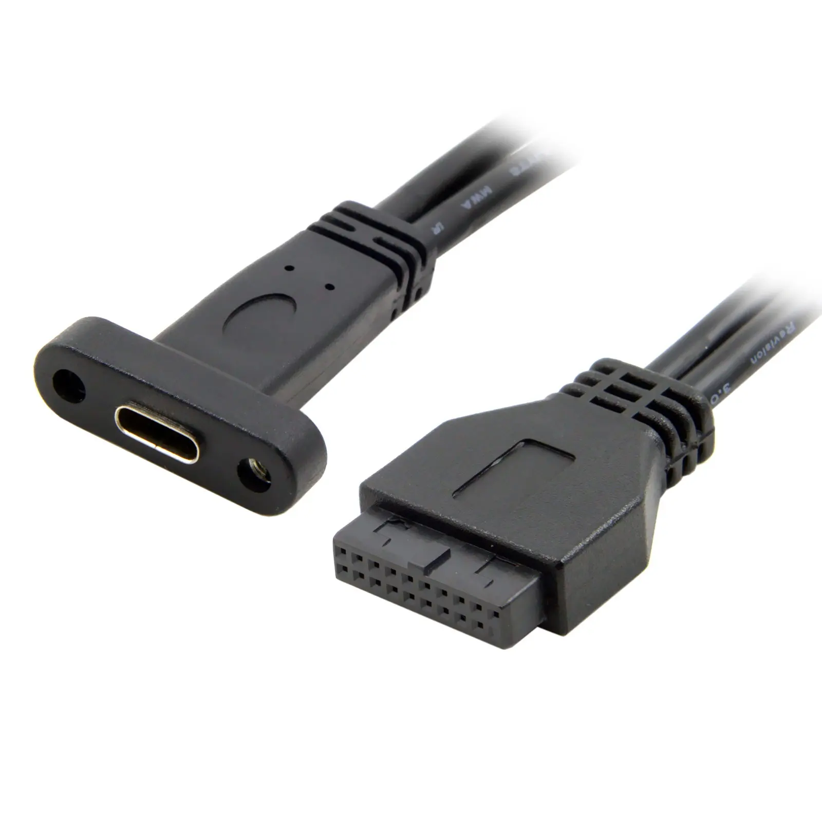 CY-puerto único USB 3,1 tipo C, USB-C hembra a USB 3,0, placa base, Cable de cabezal de 19 pines, 40cm - imagen 3