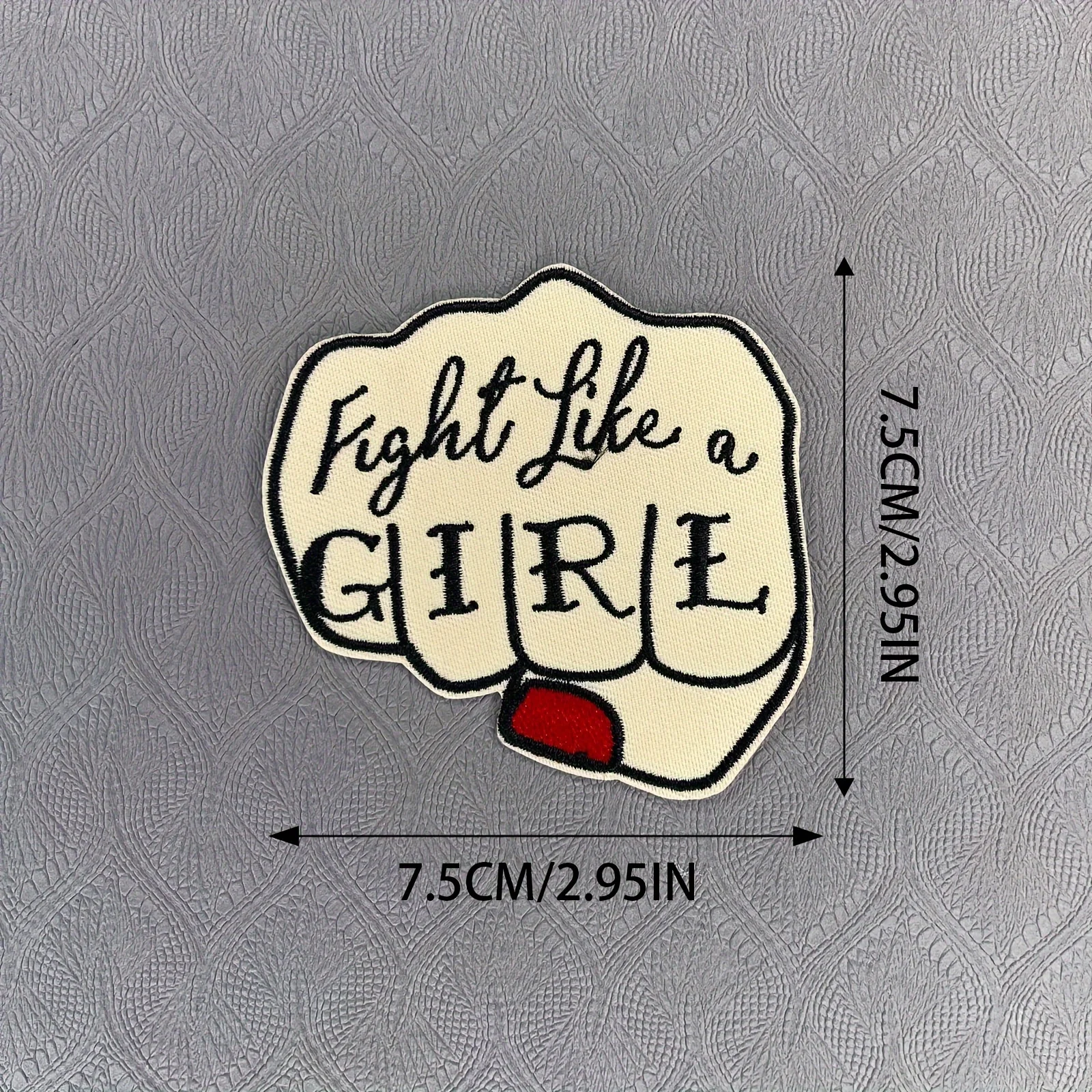 Parche de hierro bordado con puño Punk para mujer "Fight Like A Girl", insignia adhesiva para coser, perfecto para mochilas DIY, ropa de sombrero - imagen 4
