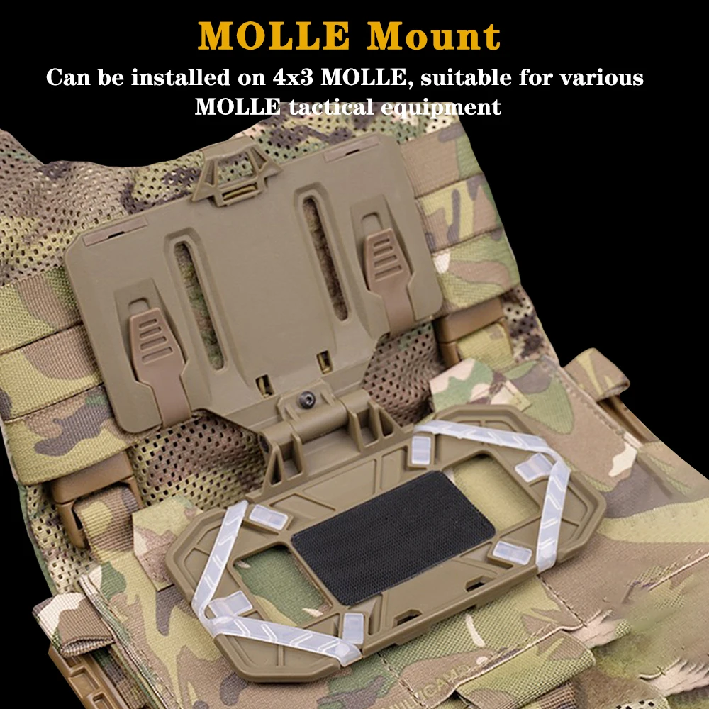 Tablero de navegación plegable, soporte para teléfono inteligente, placa táctica, accesorios para chaleco, soporte para pecho de teléfono para tamaño de pantalla de 4,7-6,7 pulgadas - imagen 5