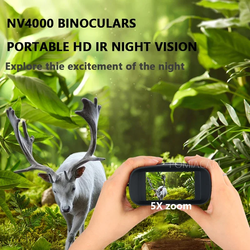 Binocular de visión nocturna NV4000, dispositivo con pantalla de 3,0 pulgadas, 4K, 36MP, HD, Pixel, visión nocturna infrarroja, Zoom 5X, adecuado para la observación de seguridad de animales - imagen 4