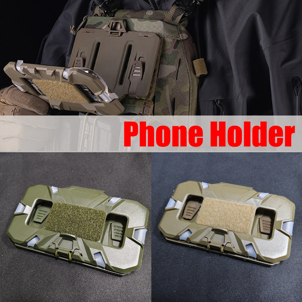 Soporte táctico para teléfono MOLLE, tablero de navegación plegable, sistema MOLLE, chaleco plegable, chaleco de caza en el pecho, tablero de navegación Universal - imagen 2