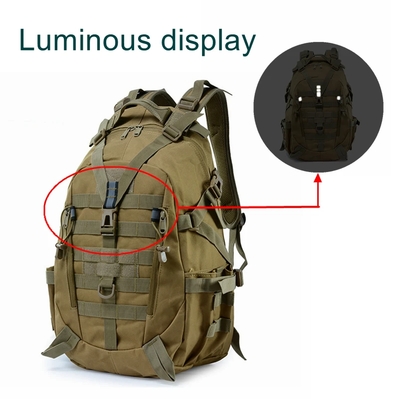 Mochila militar táctica de 40L para hombre, bolsa de senderismo, senderismo, deportes al aire libre, nailon Molle, caza, viaje, escalada, EDC 3P - imagen 3