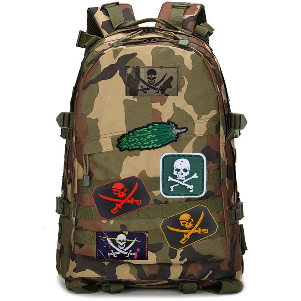 Brazalete de nube De Seta, de tela bordada en 3D pegatina, PVC, esqueleto divertido, moral táctica, Parche de mochila, bolso de brazo, Halloween, nuevo - imagen 3